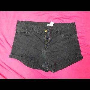 Black jean shorts